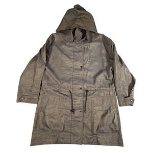 Mycra Pac Jacket Women's S/M‎ Green Hooded Rain Windbreaker Coat Made in USA VTG
